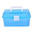 thumbnail image 1 of Caja de almacenamiento de herramientas para uñas, soporte para herramientas de manicura, organizador multiusos portátil con asa para peluquería, Azul, 1 of 9