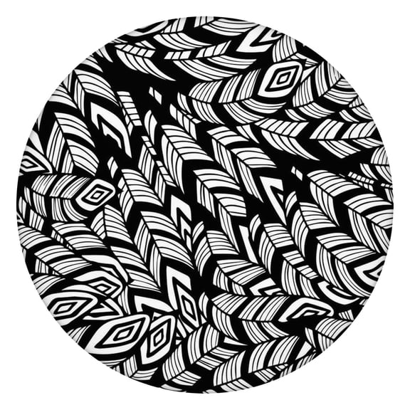 Bohemian Garden Round Table Cover 44Inch, Floral Print Elastic Tablecloth for 38-42 Inch Tables, Liquid Repellent