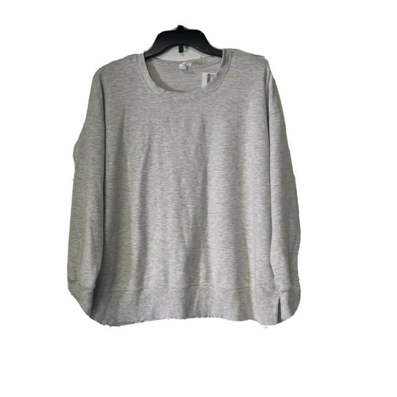Ideology Women Side Split Long Sleeve Sweatshirt Pullover Light Gray XS, $40 NWT