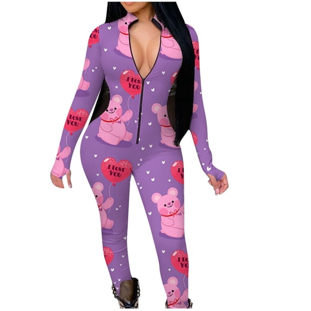 Mono informal de moda sexy con estampado del día de San Valentín para mujer Fridja hfkajh102992