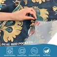 thumbnail image 4 of Yayeee Kitchen Valance Rod Pocket 54" x 18" Living Room Window Curtain, Green Peacock Pattern, 4 of 6