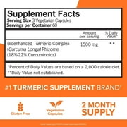 Qunol Turmeric Curcumin Supplement, Turmeric 1500mg With Ultra High Absorption, Joint Support Supplement, Extra Strength Turmeric Capsules, 2 Month Supply, 180 Count