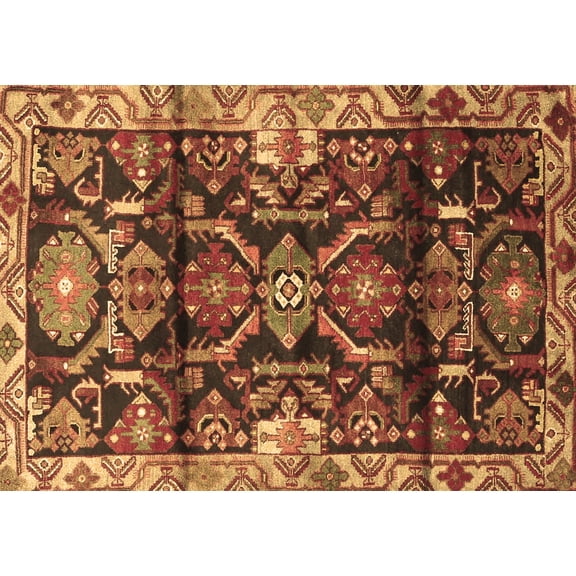 Ahgly Company Indoor Rectangle Persian Brown Traditional Area Rugs, 5' x 7'