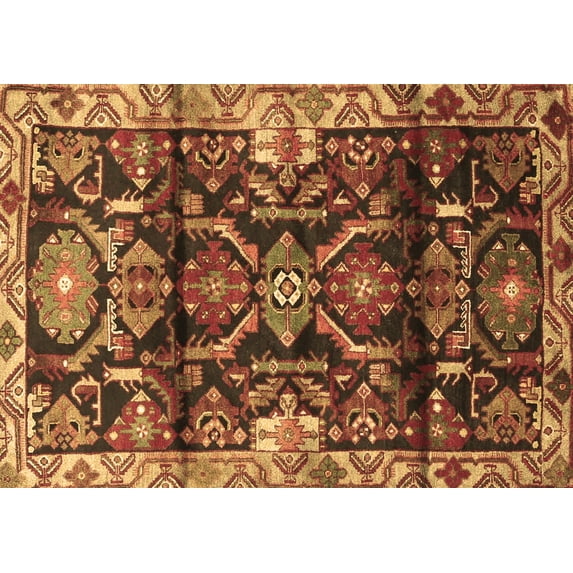 Ahgly Company Indoor Rectangle Persian Brown Traditional Area Rugs, 7' x 9'