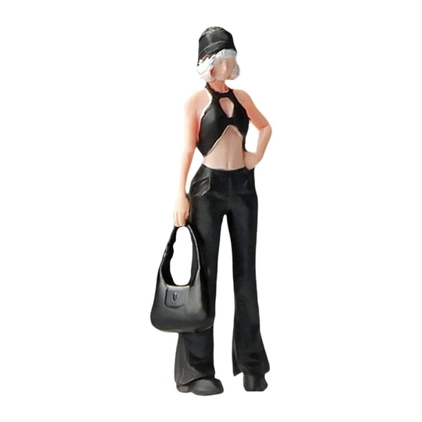 Figuras de modelos 1:64 Figura de resina en miniatura Modelo Figura en miniatura Fotografía Bolsa de transporte para niña