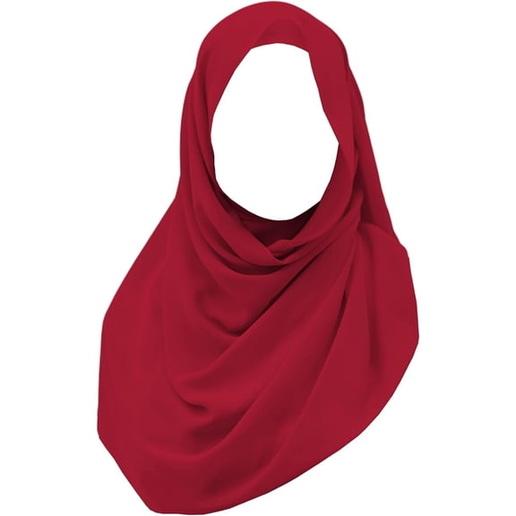 Women's Pearl Chiffon Hijab Soft Lightweight Head Scarf, Deep Burgundy