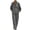 Gray, variant on Women's 2 Piece Outfits Linen Pants Dressy Casual Sets Batwing Sleeve Shirt and Wide Leg Pants Suits