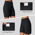 thumbnail image 2 of POENTAB Hiking Cargo Shorts for Women Quick Dry Lightweight Athletic Camping Golf Running Shorts Zipper Pockets Water Resistant Black, 2 of 7