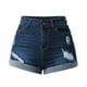 thumbnail image 2 of MKLEKYY Short De Mezclilla Mujer Pantalones Cortos De Mezclilla De Cintura Alta Rasgados Para Mujer Pantalones Cortos De Mezclilla Elásticos, 2 of 4