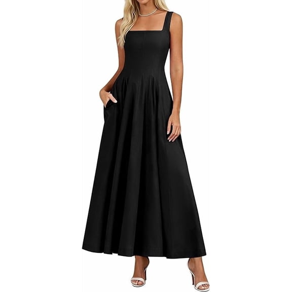 PRETTYGARDEN Cocktail Dresses for Women Formal Summer Sleeveless A Line Long Flowy Spring Wedding Guest Party Midi Dress