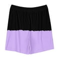 thumbnail image 5 of Tdoqot Girls Athletic Shorts with Pockets- Soft Color Block Casual Summer Active Running Shorts Purple Size 9-10, 5 of 5