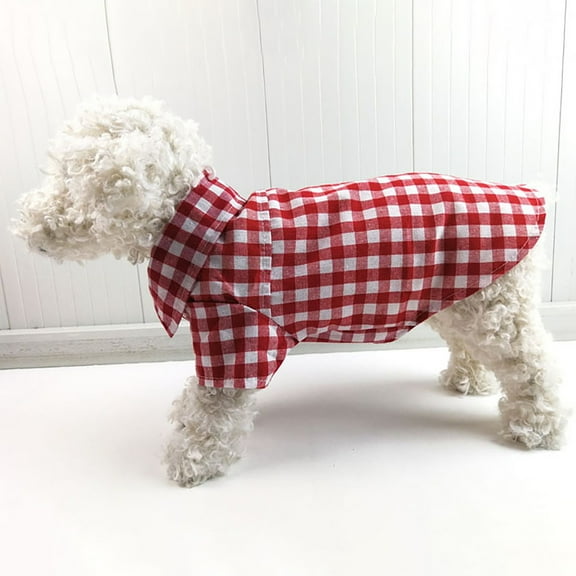 Comfortable and Stylish Pet Clothes for Small Dogs - Handsome Plaid Shirt for Teddy Breeds
