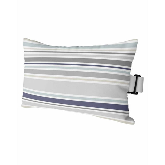 Stripe Outdoor Head Resting Pillows with Insert Gray Gradient Stripes Lines Art Modern Traditional 1 Pack Waterproof Lumbar Pillows with Adjustable Elastic Strap for Patio Chaise Beach Chair, 11"x16"