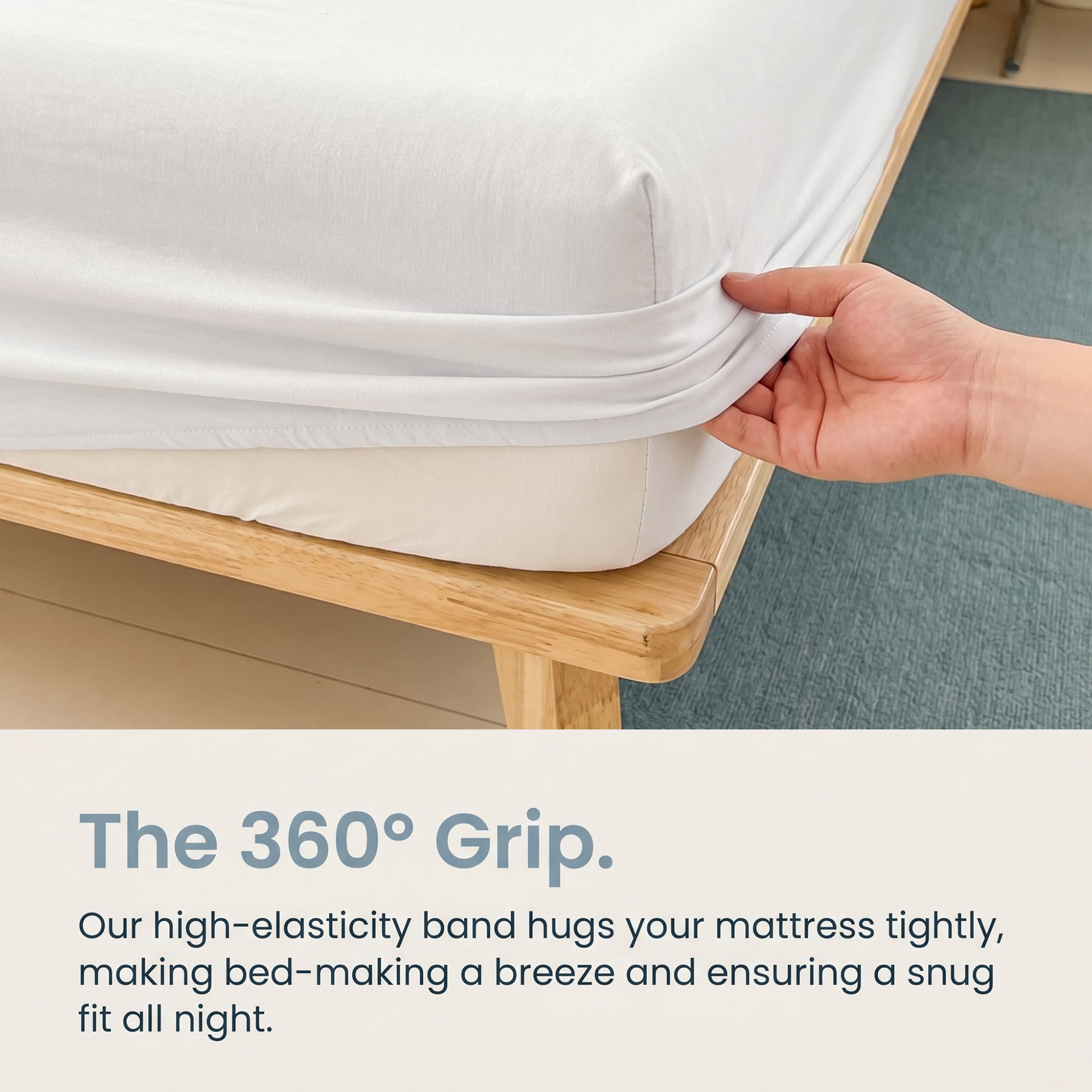 Unique Bargains Fitted Sheet Solid Cotton Bed Sheet Breathable for Sleep White 60.2"x79.9"