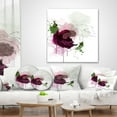 thumbnail image 4 of Designart Purple Rose Sketch Watercolor - Floral Throw Pillow - 16x16, 4 of 5