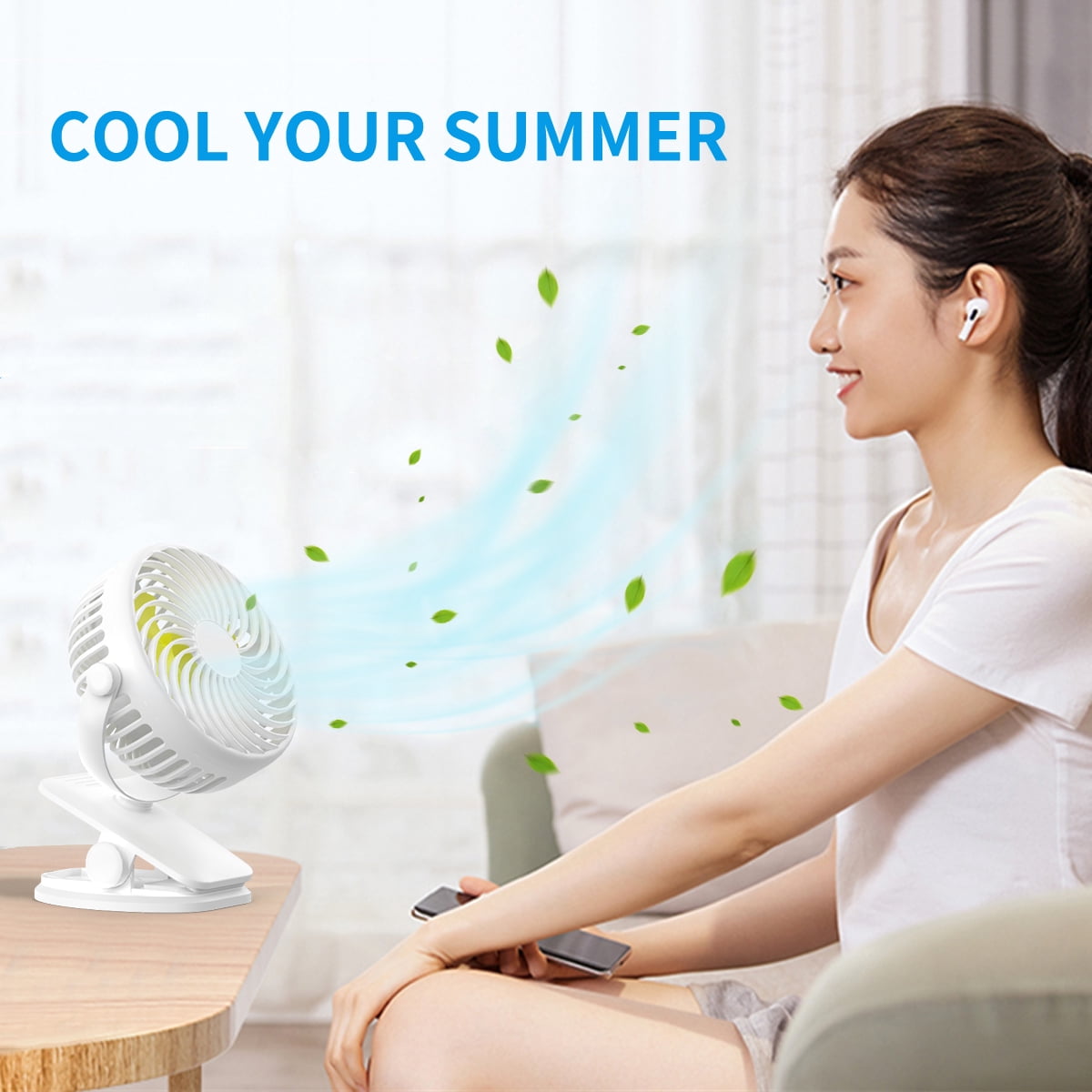 Cshidworld 3-Speed Strong Airflow & Low Noise Clip On USB Fan