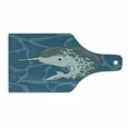 thumbnail image 1 of Narwhal Cutting Board, Happy Arctic Ocean Whale Horn Swimming in the Sea Cartoon Style Animal Drawing, Decorative Tempered Glass Cutting and Serving Board, Wine Bottle Shape, Multicolor, by Ambesonne, 1 of 1