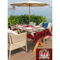 thumbnail image 4 of Outdoor Tablecloth with Umbrella Hole and Zipper, Red Black Christmas Rectangle Table Cloth 52x70 Inch Waterproof Tablecloth, Xmas Winter Gnomes Buffalo Plaid Picnic Table Cover for Patio Camping, 4 of 7