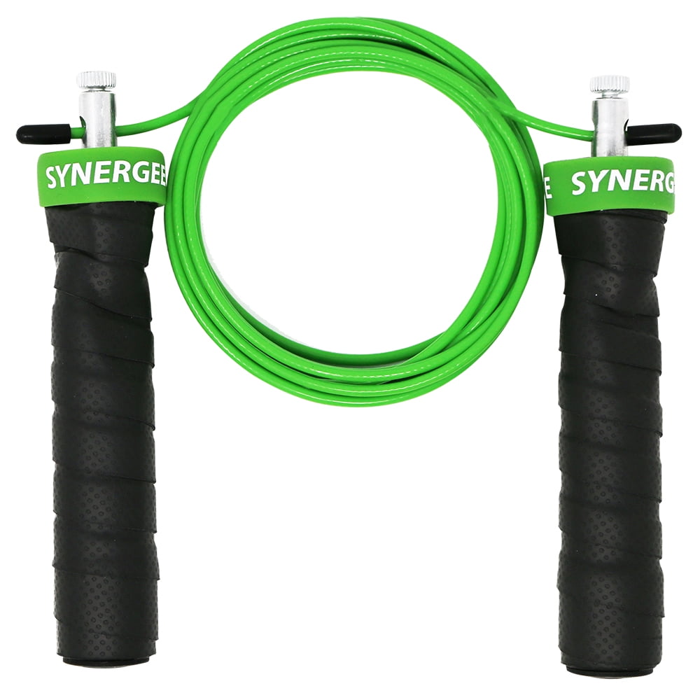Synergee Electric Green Speed Jump Rope (2) Adjustable 10 Ft Cable