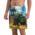 thumbnail image 2 of Balery Green Tractor Field Traje de Baño Estilo Hawaiano para Hombre, Shorts de Secado Rápido con Bolsillos-Medium, 2 of 6