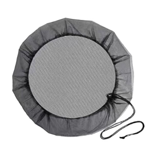 CAIROYAR Cubierta de malla con cordón para barril de lluvia, 2 piezas, cubierta para cubos de recolección de agua, barriles de recolección de lluvia, pantalla de red para evitar la caída de hojas, esc