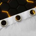 thumbnail image 4 of jejeloiu Abstract Hexagon Honeycomb Curtains Pack of 2 (42x84 Each),Yellow Black Curtains Blackout For Kids, 4 of 6
