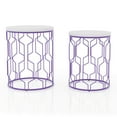 thumbnail image 4 of Furniture of America Ryk 2-Piece Nesting Table, Purple, 4 of 7