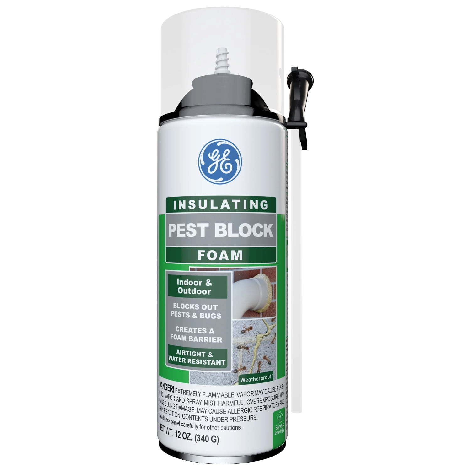 (12 pack) GE Pest Block Insulating Foam, Pack of 1, White 12 oz Can