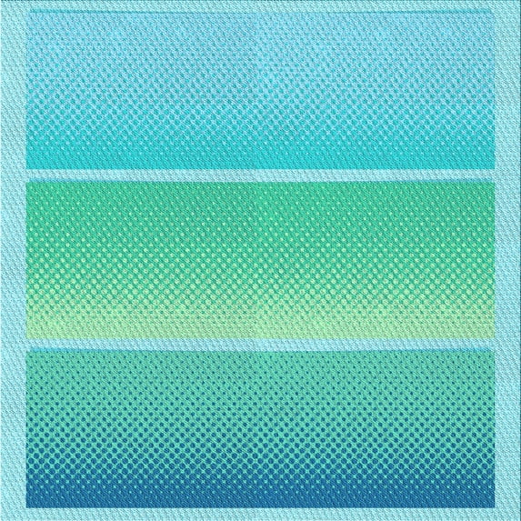 Ahgly Company Machine Washable Indoor Square Transitional Dark Turquoise Green Area Rugs, 6' Square