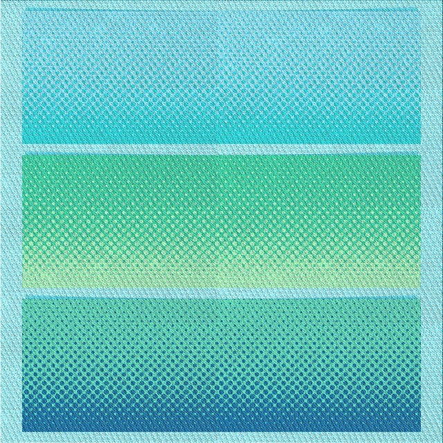 Ahgly Company Machine Washable Indoor Square Transitional Dark Turquoise Green Area Rugs, 5' Square