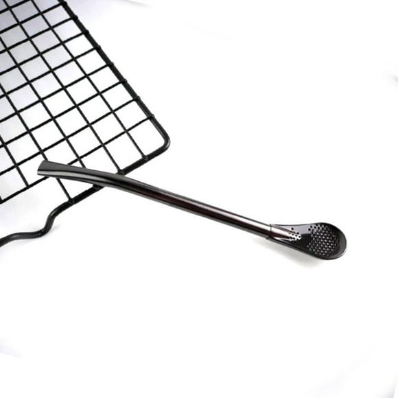Black Friday TIMIFIS Straws Home Essentials Stainless Steel Double Ring Suction Spoon Double-side Filter Hole Multi-purpose