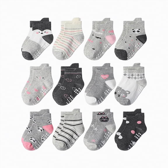 HCNTES Kid Socks Bulk Warm Baby Boys Girls Crew Socks Set Toddlers All Seasons Socks for Children 1T 2T 3T 4T 5T 6T 7T Daily School Wear(Z01-B,0-1 Years)