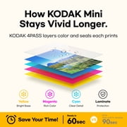 KODAK Mini 3 Retro 4PASS Portable Photo Printer (3x3 inches) + 38 Sheets Bundle, Yellow