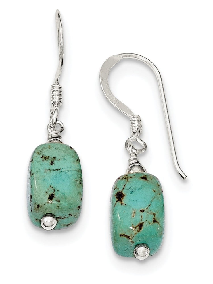 Sterling Silver Simulated Turquoise Frog Earrings Stainless Steel Posts/nuts
