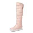 thumbnail image 5 of Dakaela Knee High Boots Womens Waterproof Hidden Wedge Platform Tall Dress Boot Side Zipper Quilte Winter Snow Boots, 5 of 6