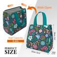 thumbnail image 3 of Pioneer Flower Floral Print Pattern Insulated Lunch Bag for Women & Adults,Large Portable Soft Cooler Lunch Bag,Thermal Food Storage Tote with Pearl Cotton,8.66L,8.75x5.75x9.5 Inch, 3 of 6