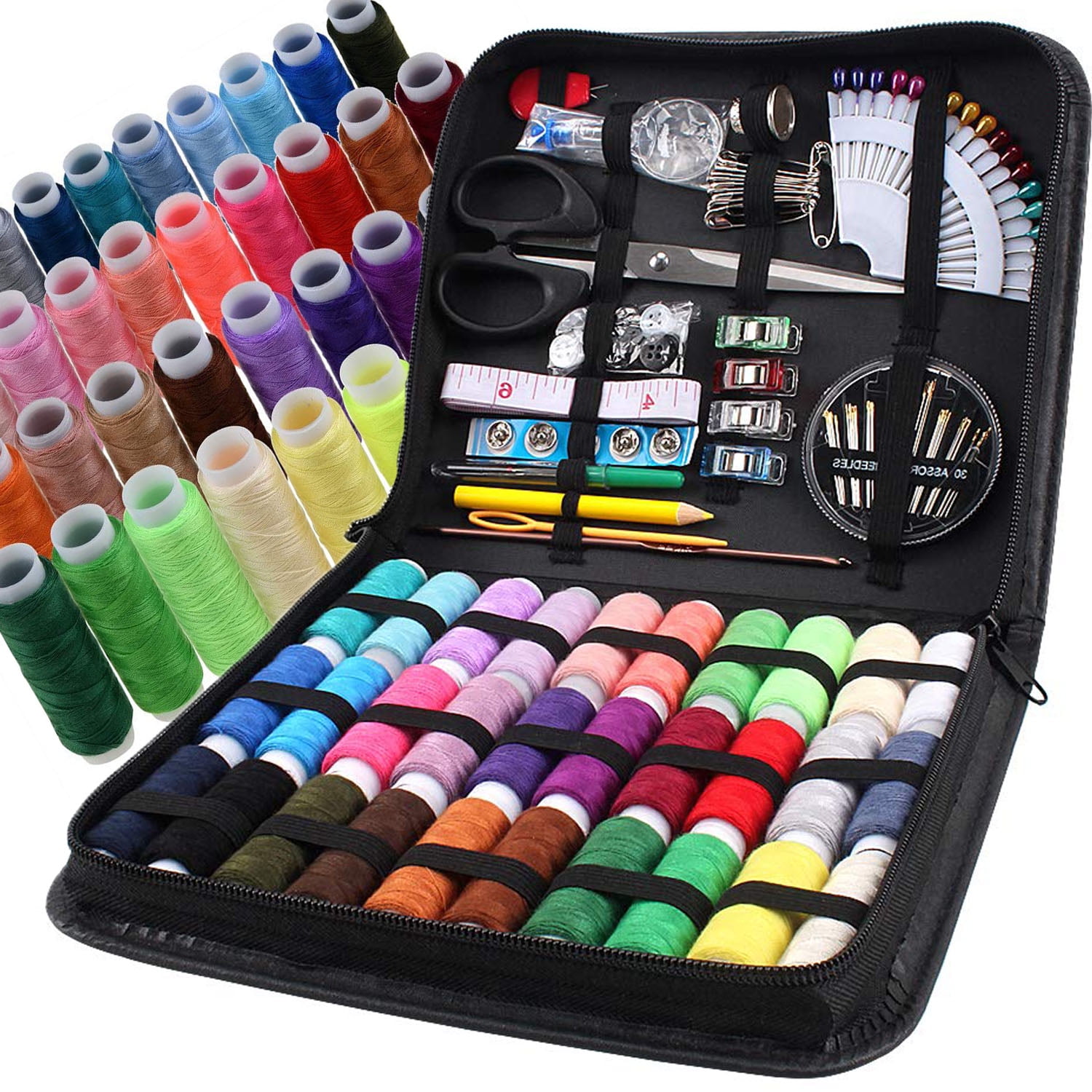 Patterns & Templates Home Sewing Kit with 24 Spools of Thread and