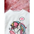 thumbnail image 4 of 4T Baby Girls Clothes 4T Girls Fall Winter Pant Set Toddler Girls Long Sleeve Unicorn Print Top Pants 2PCS Set White, 4 of 8