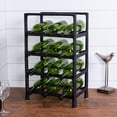 thumbnail image 3 of BirdRock Home Wine Rack - Metal Free Standing Stand - Kitchen - Black - Vertical Shelf Storage Cabinet - Holder (12 Bottle), 3 of 5