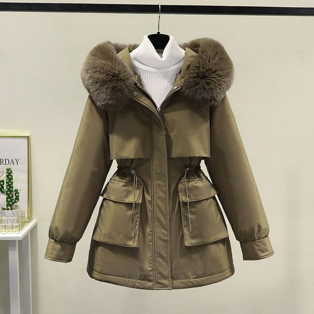 Chaquetas y abrigos casuales con capucha de manga larga para mujer, de longitud media, desmontables, de un solo uso, cortavientos de tres piezas, ropa de trabajo, chaqueta de algodón para mujer