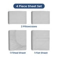 thumbnail image 3 of Soft Lightweight Brushed Cotton Blend Bed Sheet Set – 4-Piece King – Heathered Grey, 3 of 9
