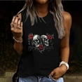 thumbnail image 2 of JTZGDY Womens Skeleton Tank Tops Funny Printed Summer Sleeveless Crewneck Graphic Vest Loose Fit Casual Workout Tees Shirt Black XXL, 2 of 5