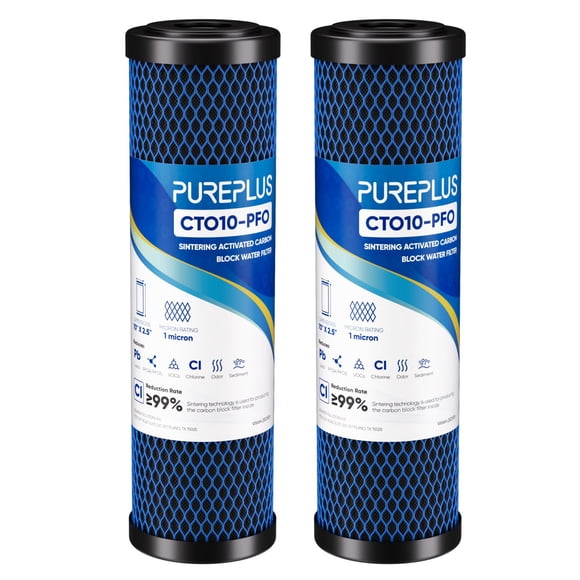 Cartucho de filtro de agua PUREPLUS, 1 micra, 2,5 x 10, paquete de 2