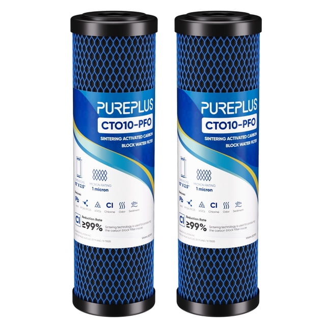 Cartucho de filtro de agua PUREPLUS, 1 micra, 2,5 x 10, paquete de 2