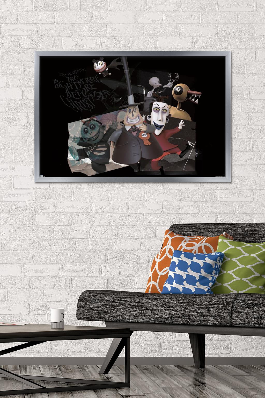 Disney Tim Burton's The Nightmare Before Christmas - Distorted Group Wall Poster, 22.375" x 34" Framed