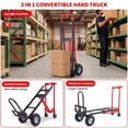 thumbnail image 6 of Veeboto 1000lbs Heavy-Duty Hand Truck 3-in-1 Convertible Folding Hand Truck with Wheels 10" All-Terrain Tires, Collapsible Cart for Moving, Warehouse, Logistics, Home, Office Red, 6 of 7