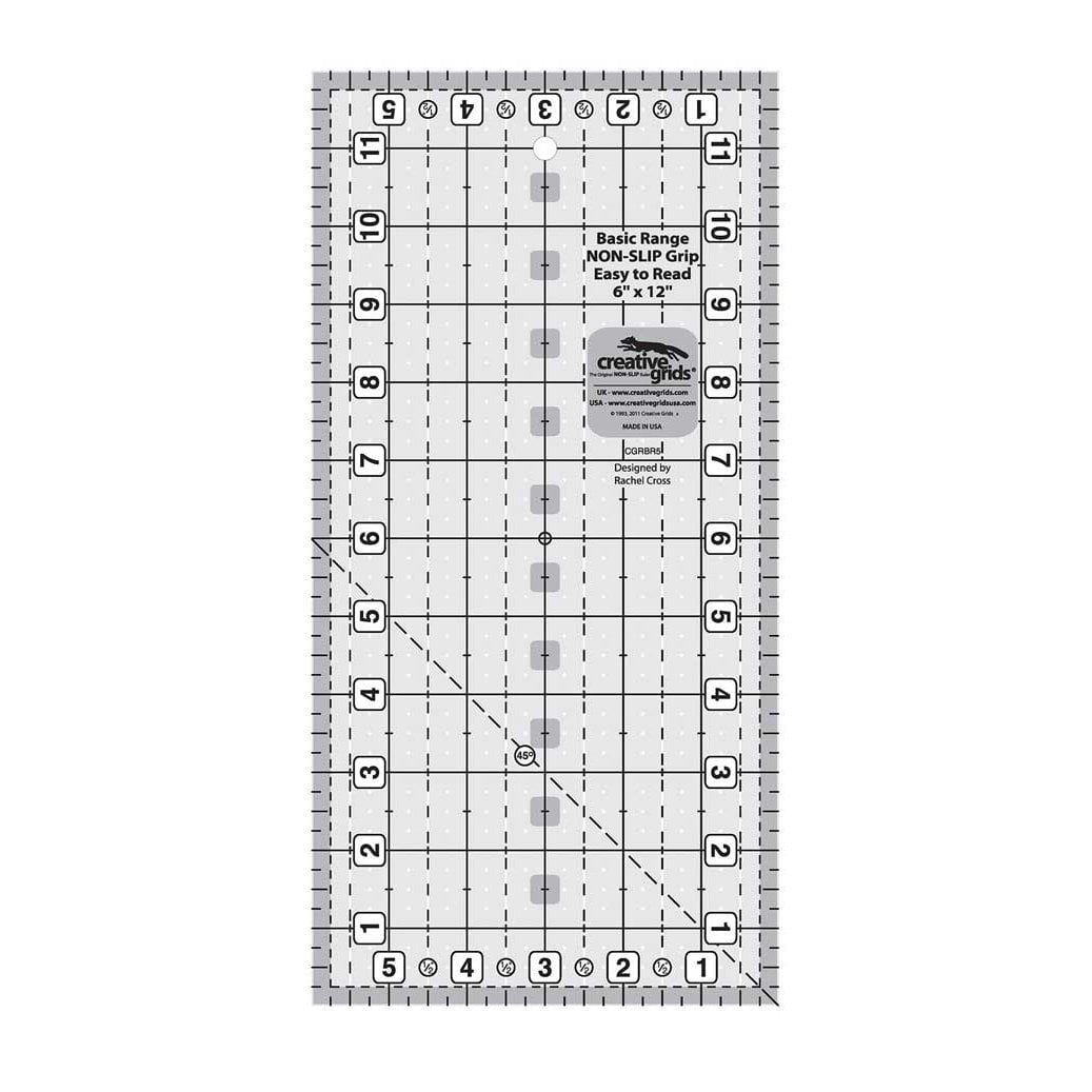 Quilt Ruler Basic Range 6 Inch by 12 Inch Rectangle, Creative Grid are