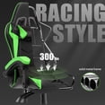 thumbnail image 6 of Bigzzia Gaming Chair Office Chair, Ergonomic Game Chair with Headrest & Lumbar Pillow, Green, 6 of 10