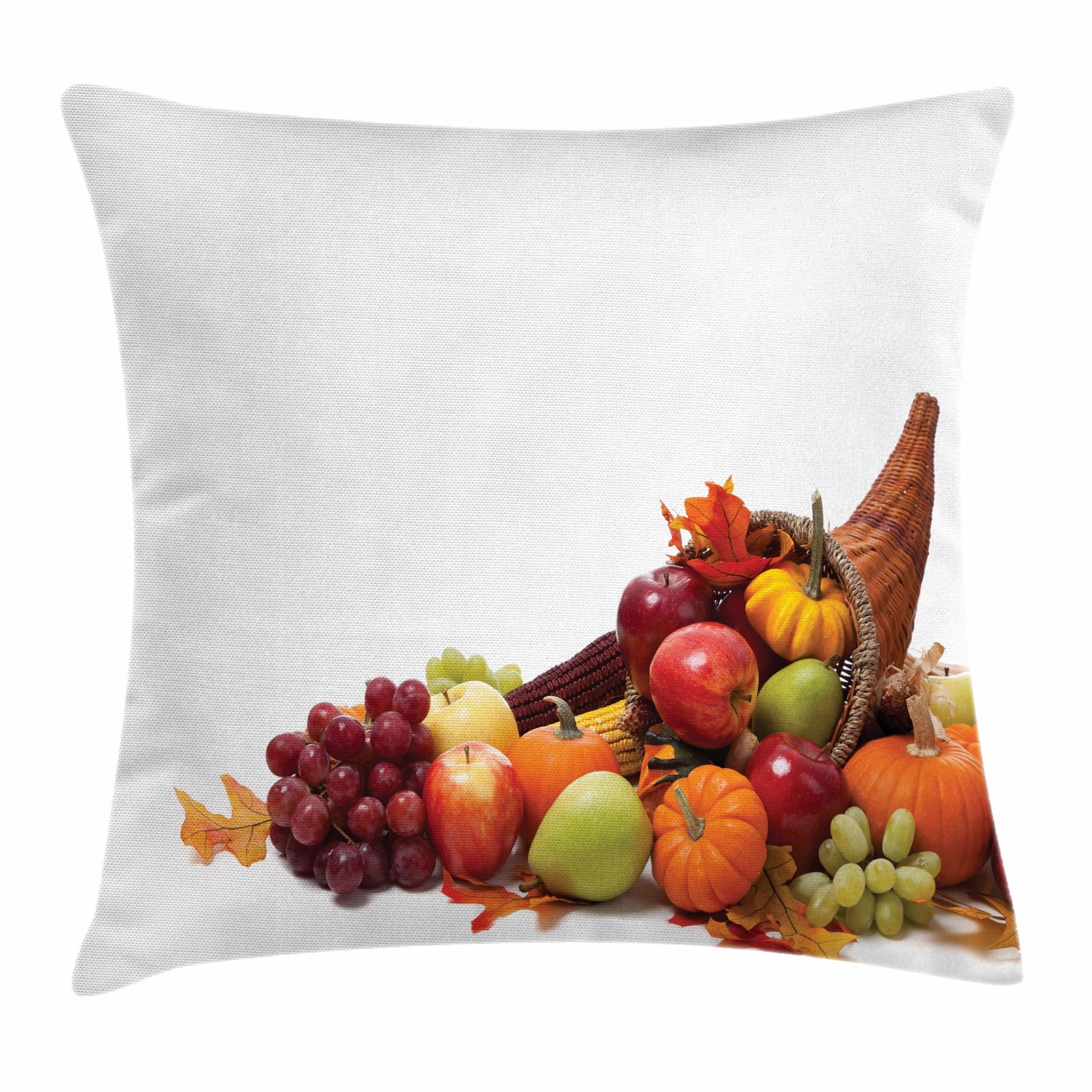 Harvest Throw Pillow Cushion Cover, Fall Arrangement with Fruits of the