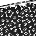 thumbnail image 3 of Black Dog Paw Footprint Bone Shower Curtain 36"x72" ,Bathroom Decorative Shower Curtains Set with 12 Hooks,Modern Waterproof Washable Shower Curtain, 3 of 6